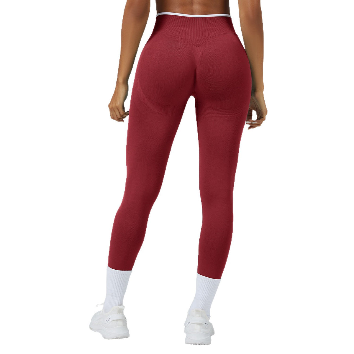Contrast Trim Seamless High Waist Yoga Leggings