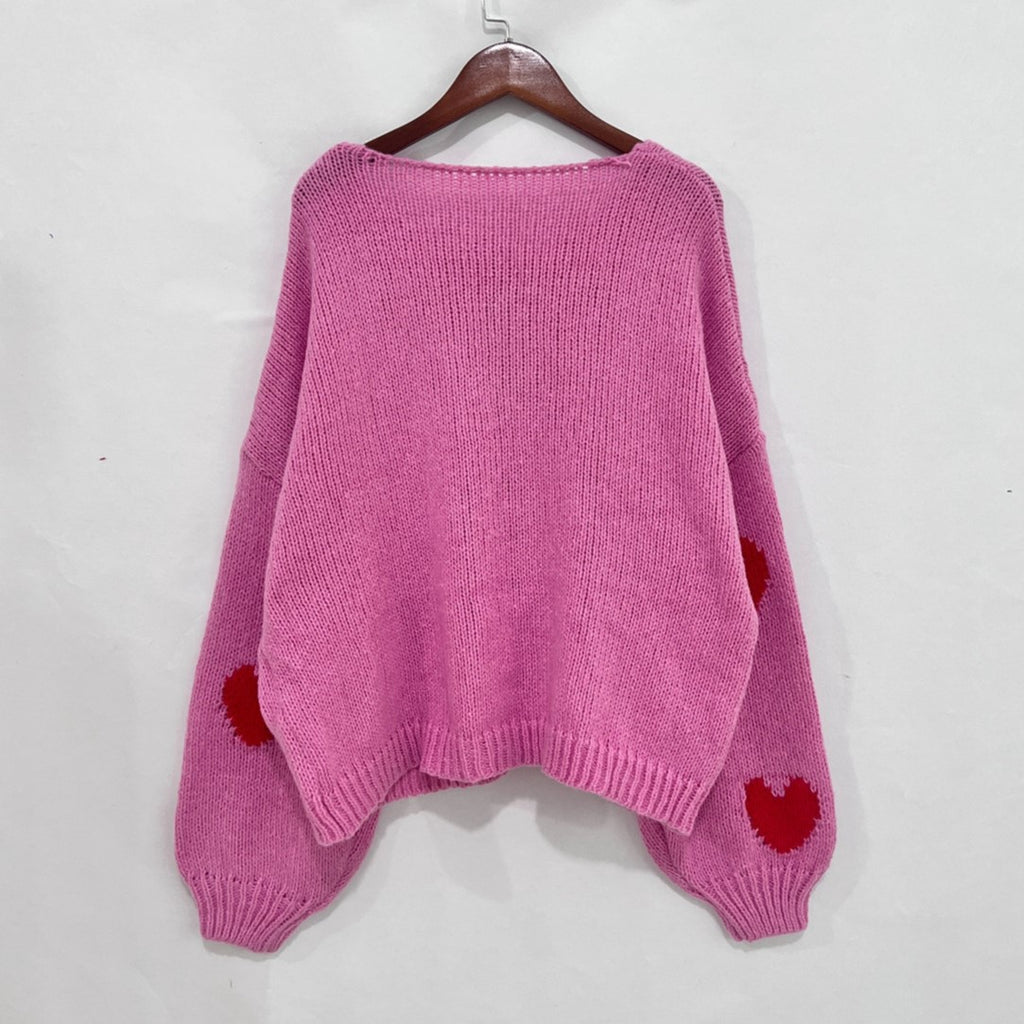Heart And Strawberry Tie Front Cardigan - Pink - 1
