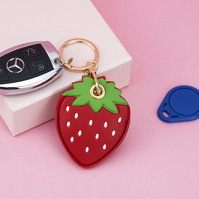Fruit and Rice Ball Keyring Charm - Strawberry - 1