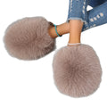 Long Pile Faux Fur Backless House Slippers
