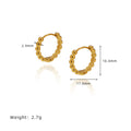 Beaded Ball Huggie Hoop Earrings - Gold