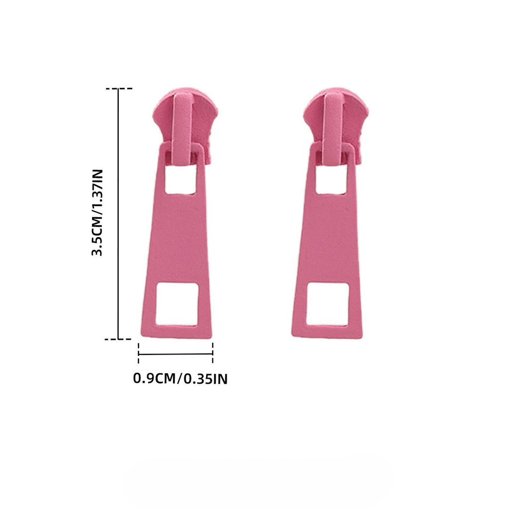 Playful Zipper Pull Dangle Earrings - view 2