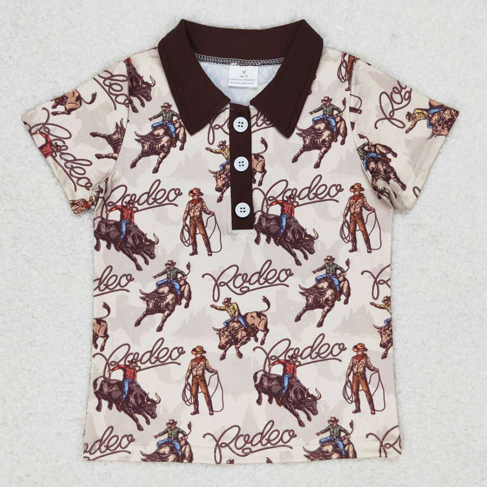 Short Sleeve Collared Polo Tee - Rodeo