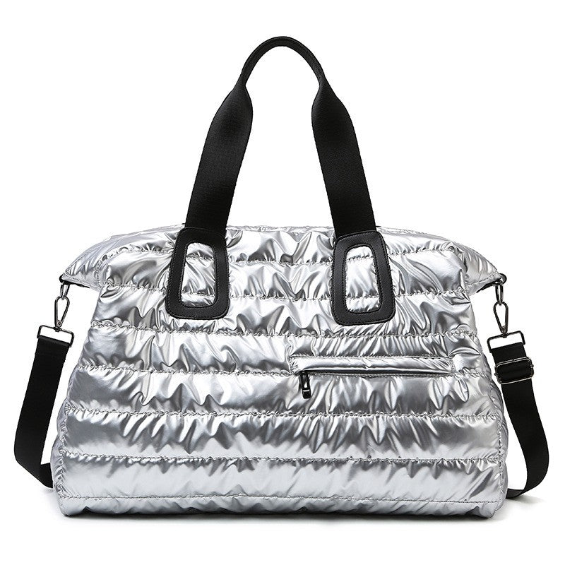 Quilted Puffer Weekender Duffel Bag