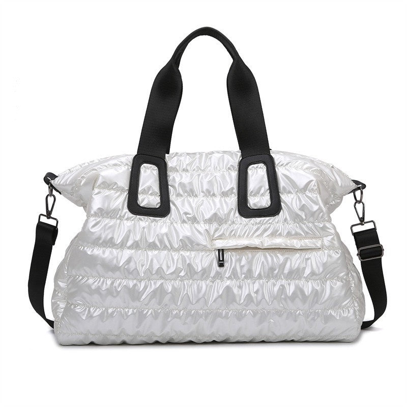 Quilted Puffer Weekender Duffel Bag