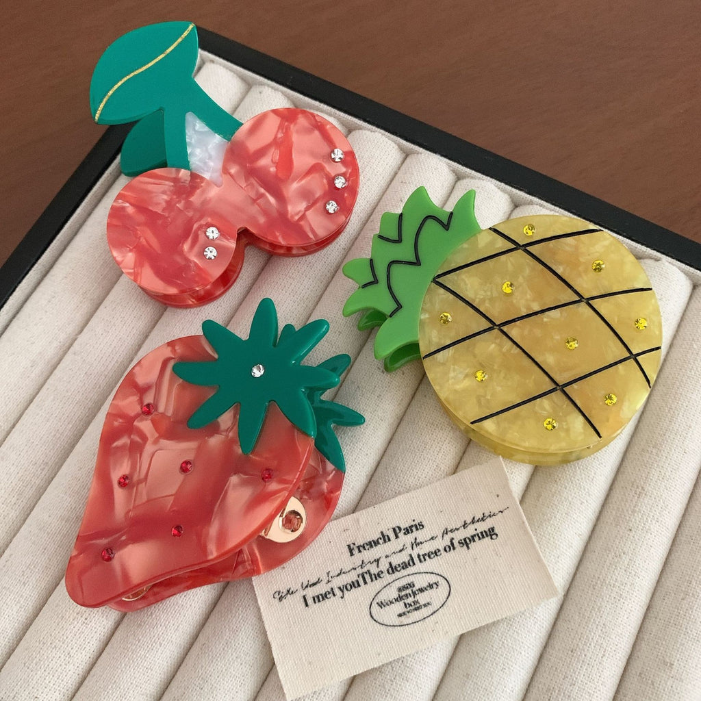 Fruit Shaped Marbled Hair Claw Clip