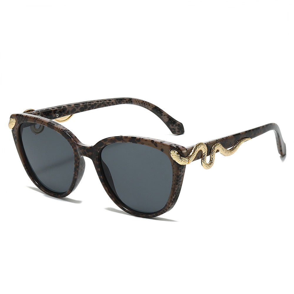 Metal Serpent Accent Cat Eye Sunglasses - Snake
