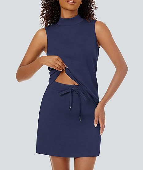 Mock Neck Tank and Skort Two Piece Set - view 3