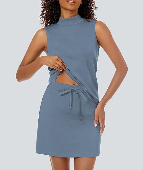 Mock Neck Tank and Skort Two Piece Set - view 5
