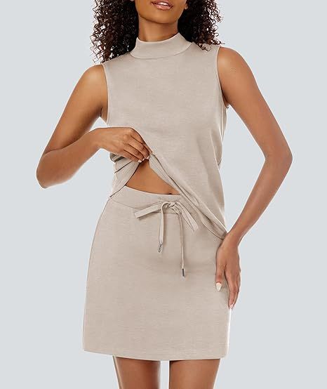 Mock Neck Tank and Skort Two Piece Set - view 7