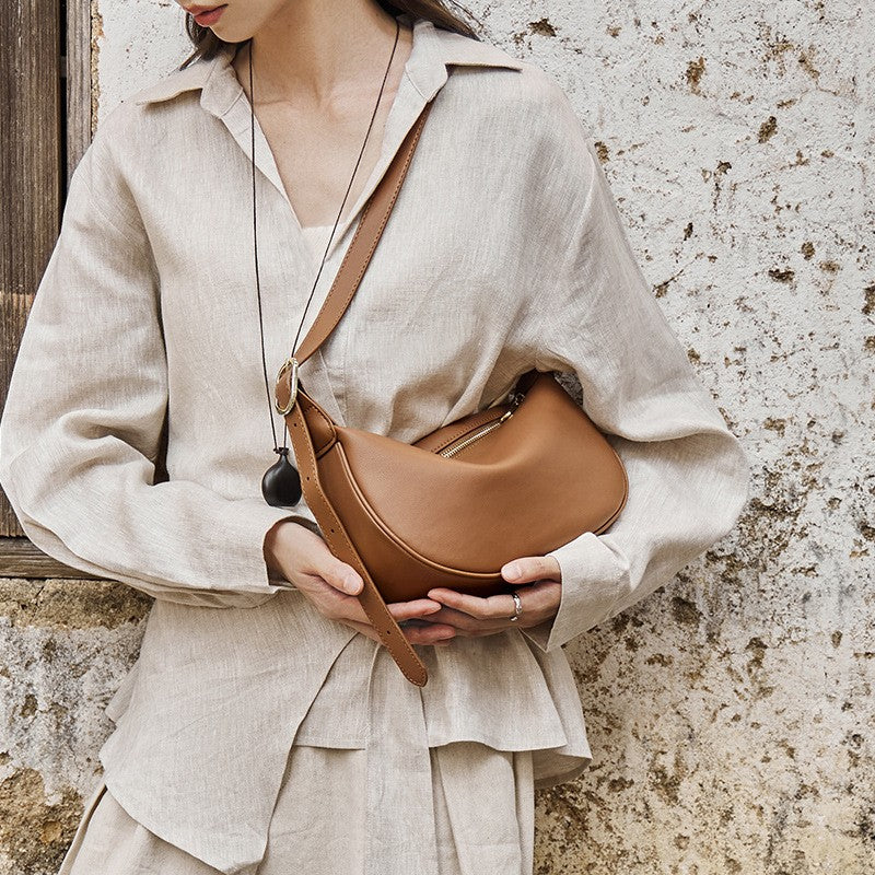 Crescent Hobo Bag With Adjustable Strap