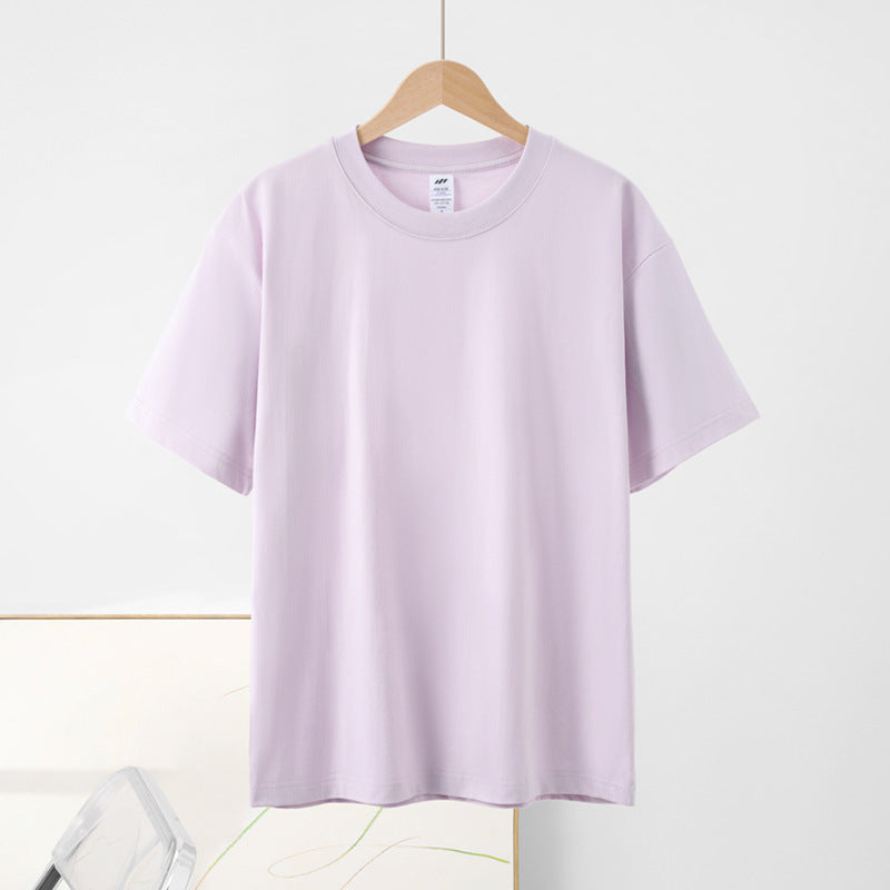 Relaxed Fit Crewneck Cotton Tee - Lavender