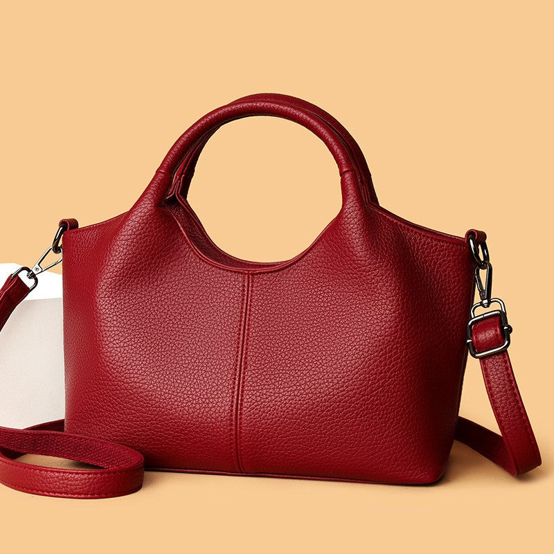 Slouchy Pebbled Top Handle Bag with Crossbody Strap