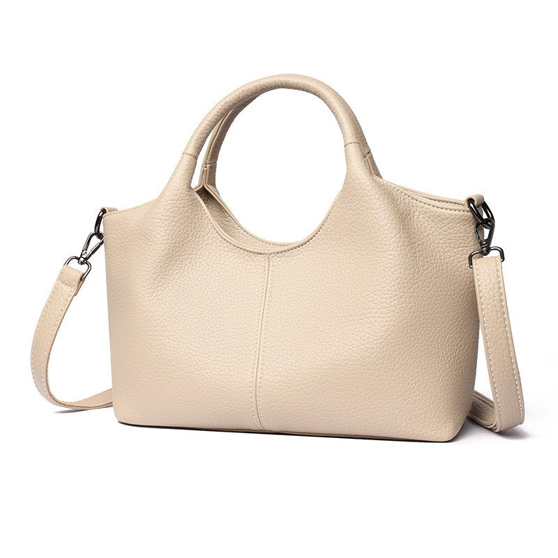 Slouchy Pebbled Top Handle Bag with Crossbody Strap