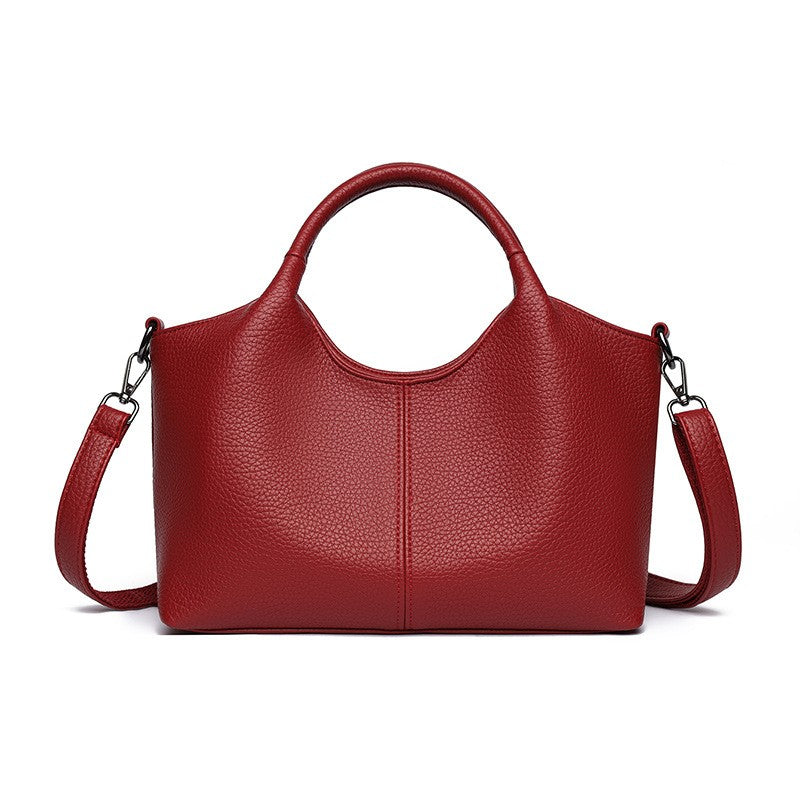 Slouchy Pebbled Top Handle Bag with Crossbody Strap