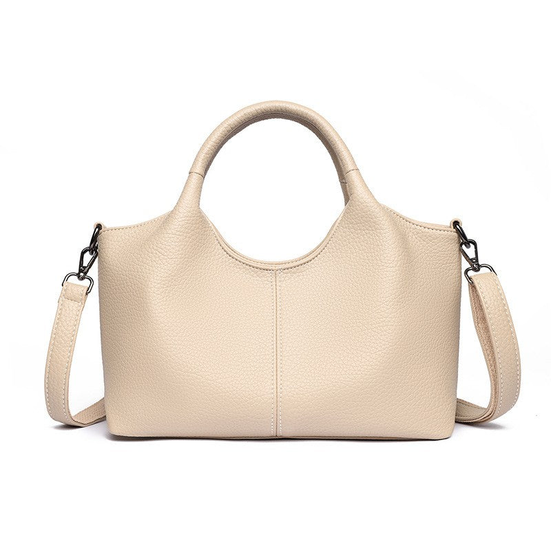 Slouchy Pebbled Top Handle Bag with Crossbody Strap