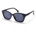 Bevelled Square Frame Translucent Sunglasses - Black