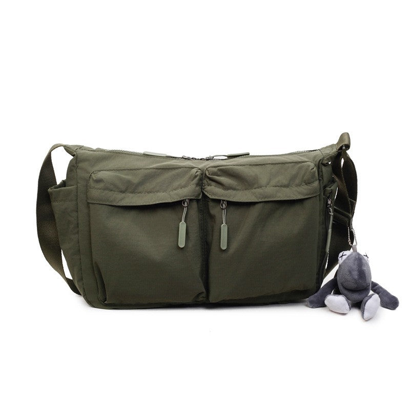 Slouchy Nylon Messenger Shoulder Bag