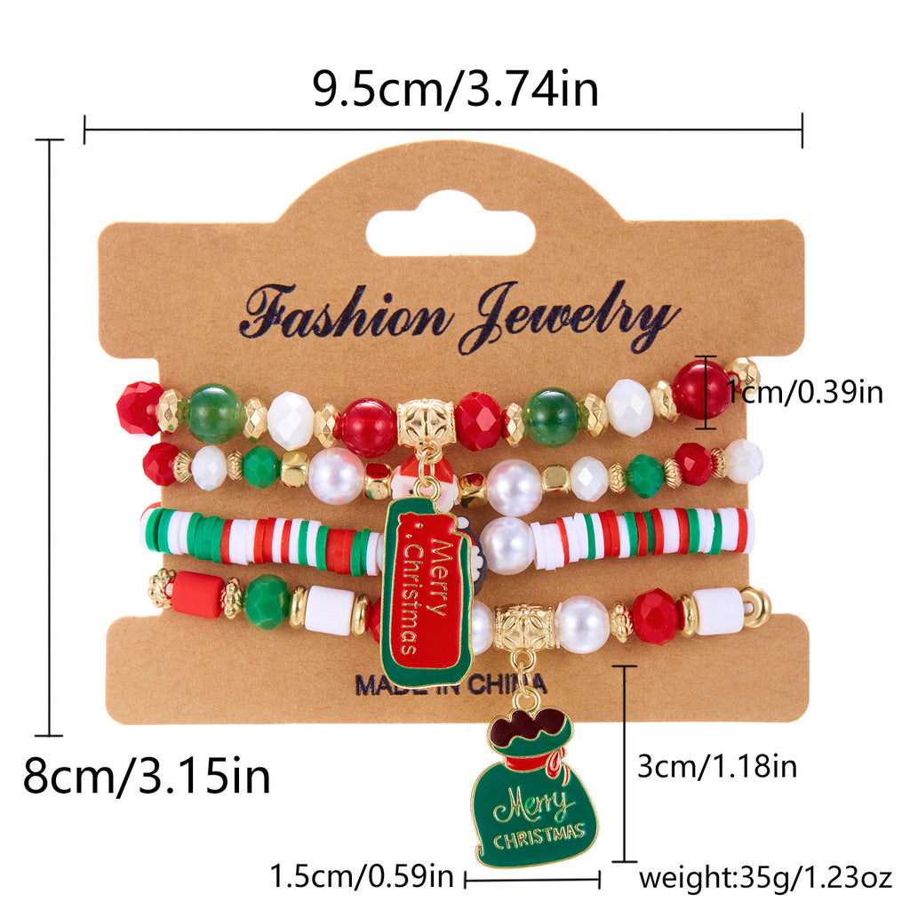 Holiday Charm Stretch Bead Bracelet Stack - Color_02