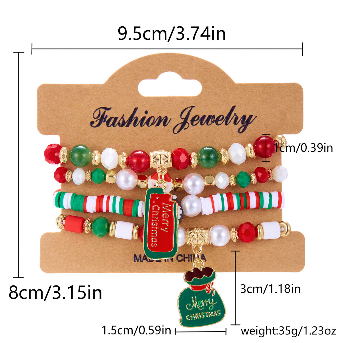 Holiday Charm Stretch Bead Bracelet Stack - Color_02