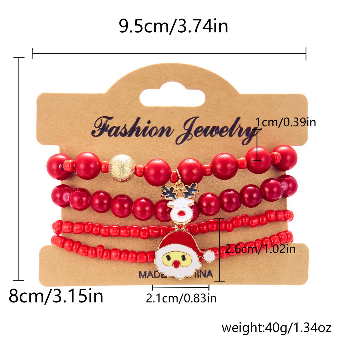 Holiday Charm Stretch Bead Bracelet Stack - Color_10