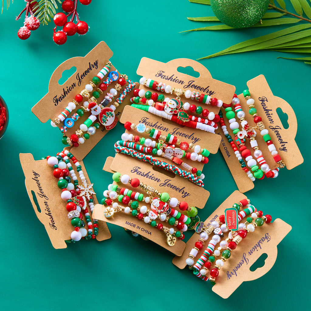 Holiday Charm Stretch Bead Bracelet Stack - view 2