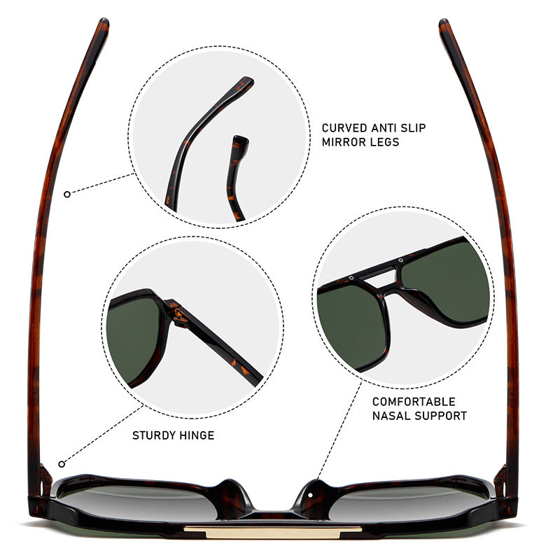 Hexagon Lens Double Bar Sunglasses - Color_1 - 2