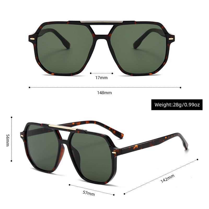 Hexagon Lens Double Bar Sunglasses - Color_1 - 3