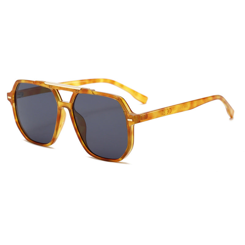 Hexagon Lens Double Bar Sunglasses - Color_2