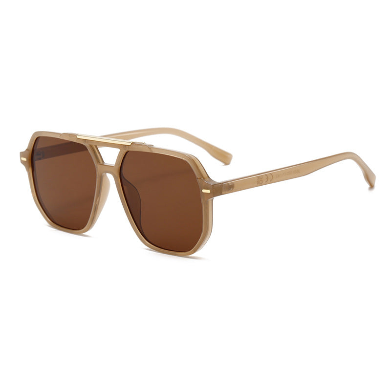 Hexagon Lens Double Bar Sunglasses - Color_5