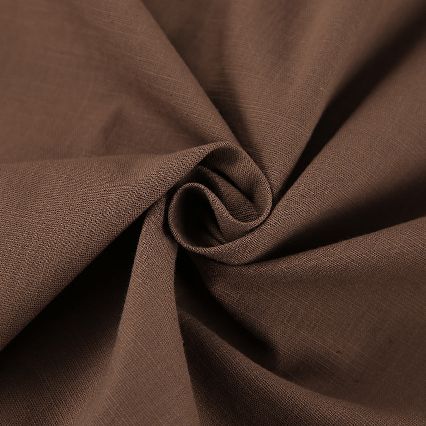 Boxy Pocket Shirt and Pleated Short Set - Coffee - 1