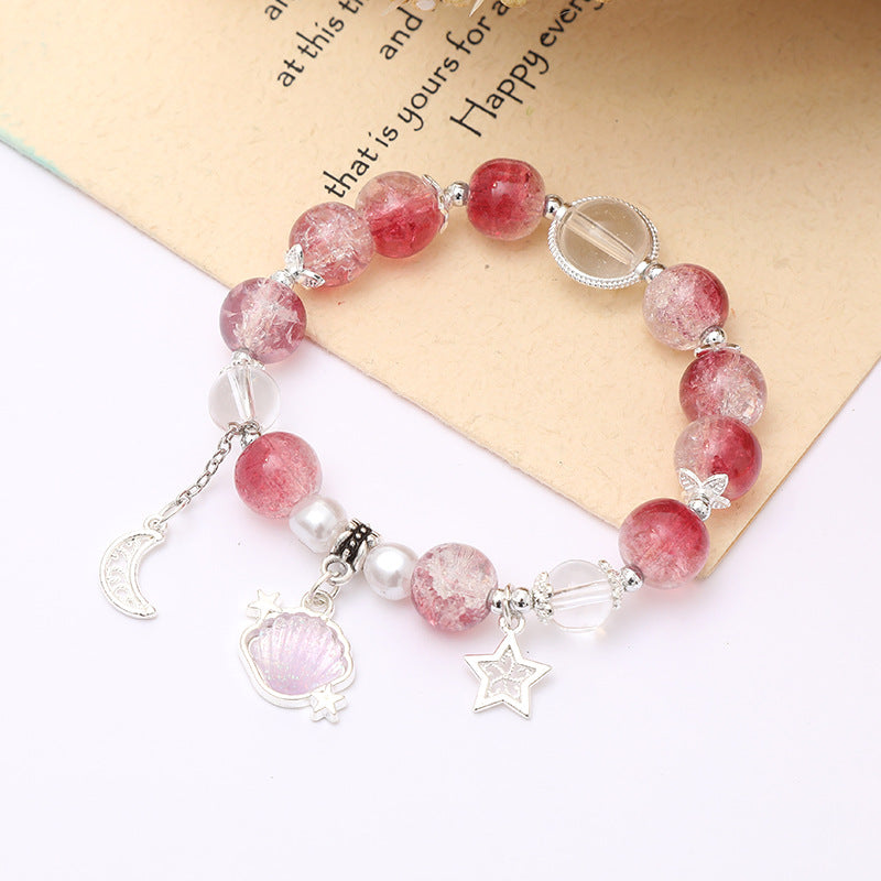 Star Moon Shell Charm Beaded Bracelet - Color_2