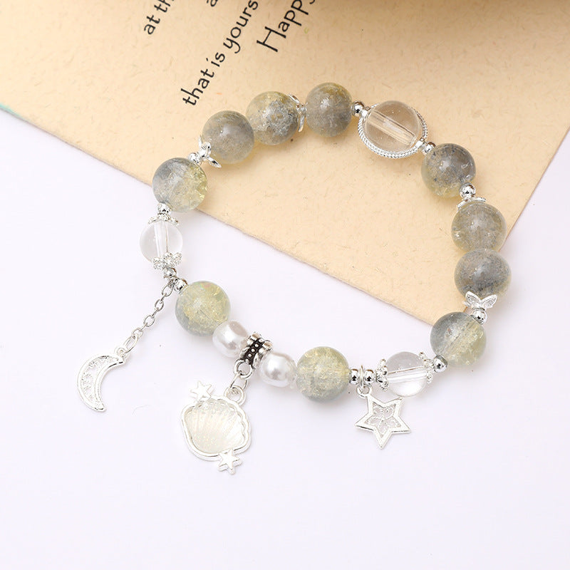 Star Moon Shell Charm Beaded Bracelet - Color_6