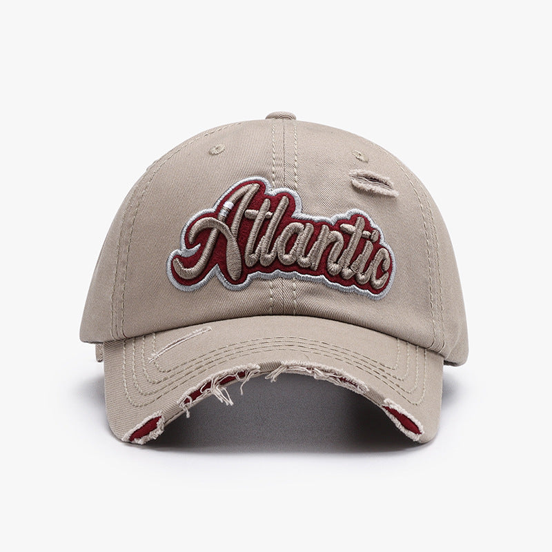 Distressed Script Embroidery Baseball Cap - Color_4