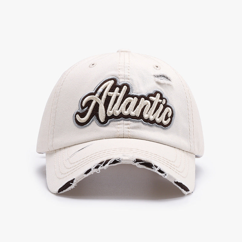 Distressed Script Embroidery Baseball Cap - Color_5
