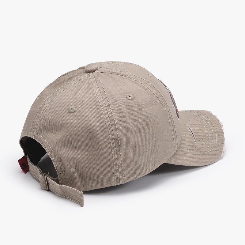 Distressed Script Embroidery Baseball Cap - view 1