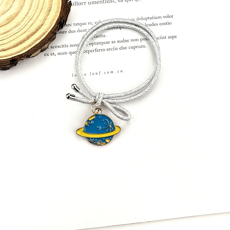 Enamel Planet Charm Elastic Hair Tie - Mercury
