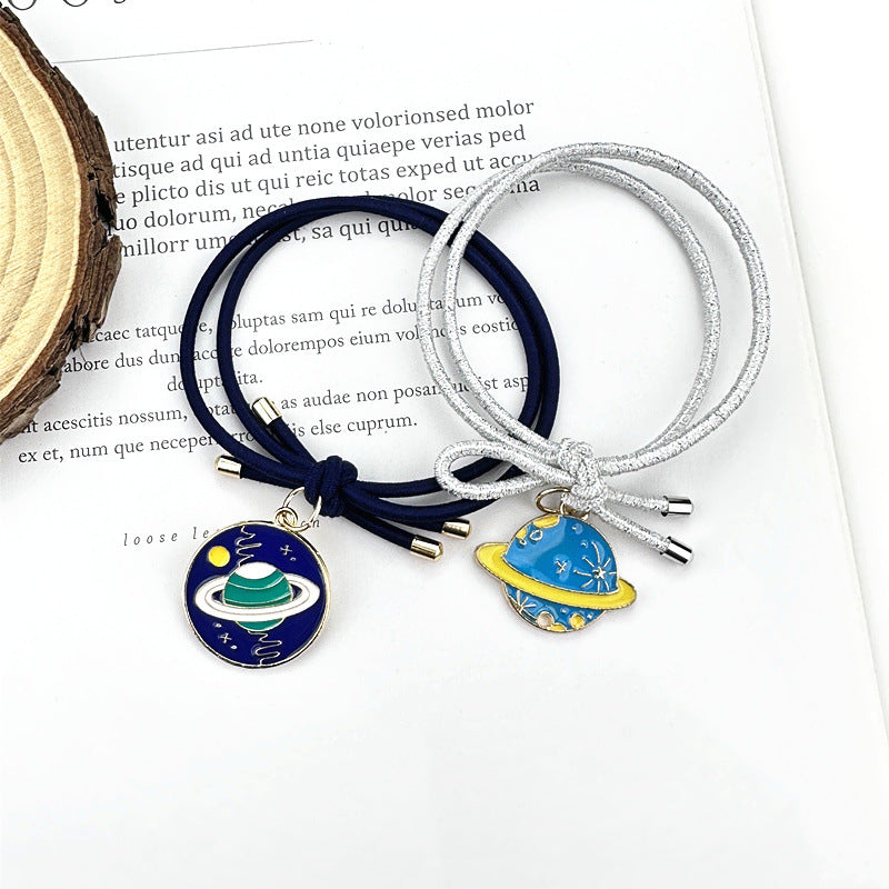 Enamel Planet Charm Elastic Hair Tie