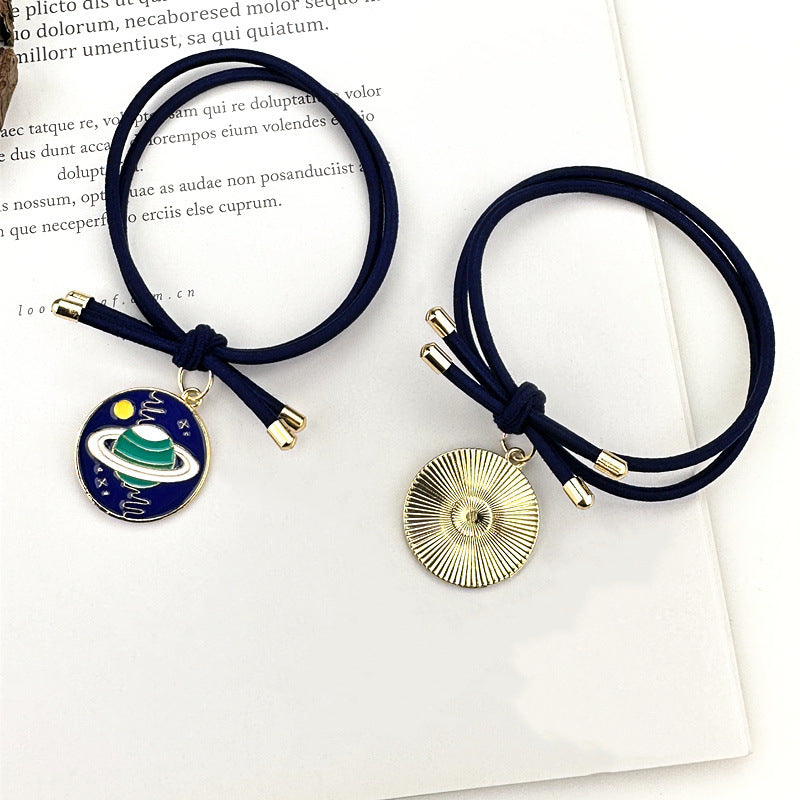 Enamel Planet Charm Elastic Hair Tie - view 1
