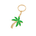 Enamel Palm Tree Beach Keychain - Gold