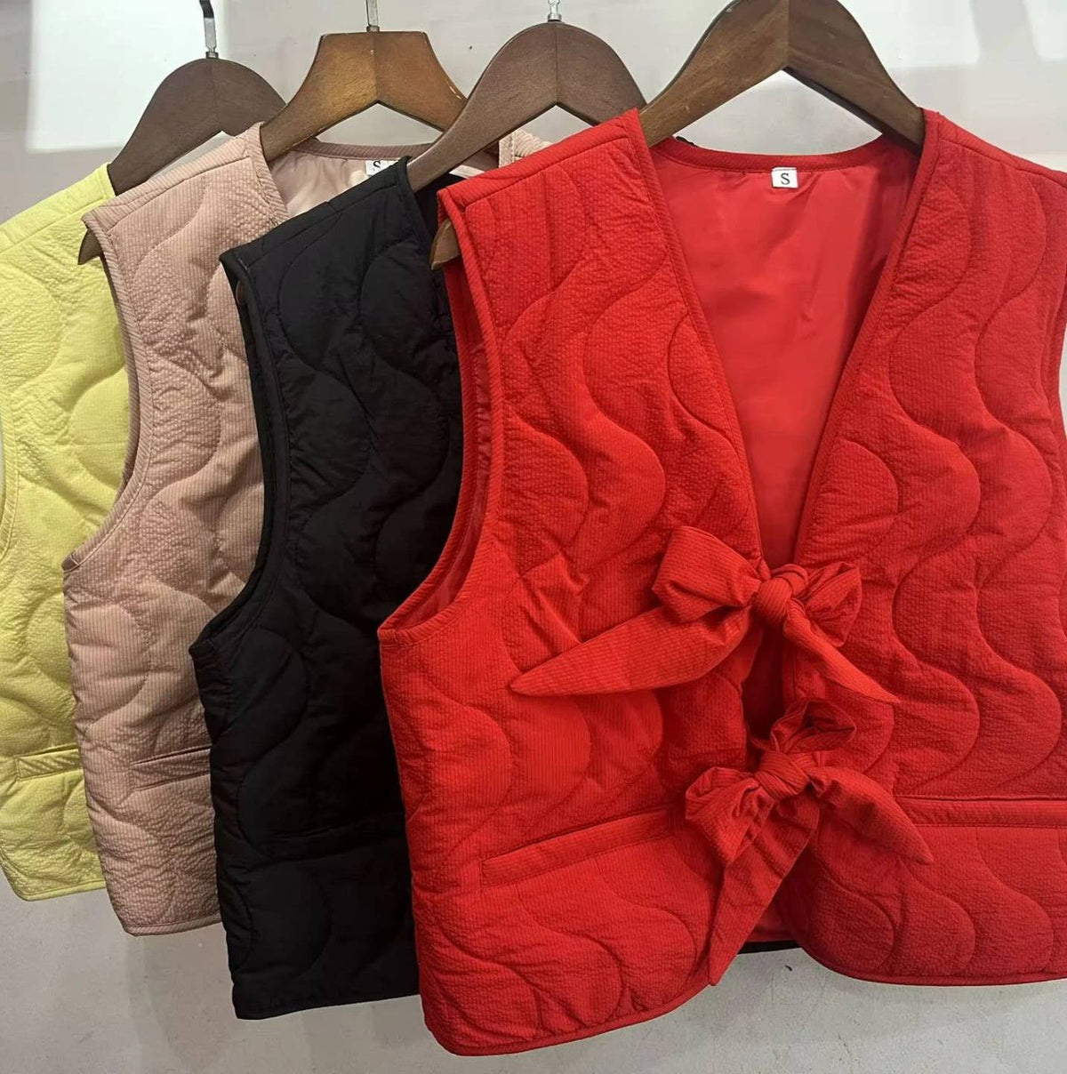 Quilted Bow Tie Padded Vest