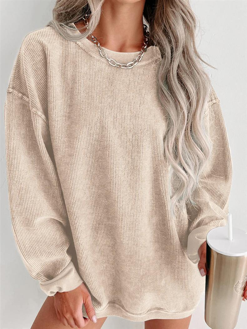 Corded Drop Shoulder Oversized Sweatshirt - view 1