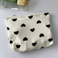 Embroidered Heart Canvas Tote Bag - Color_01