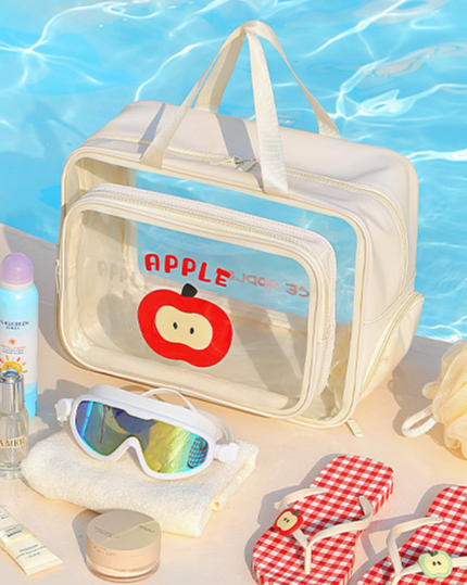 Cartoon Fruit Toiletry Bag With Shoe Pocket - Beige - 1