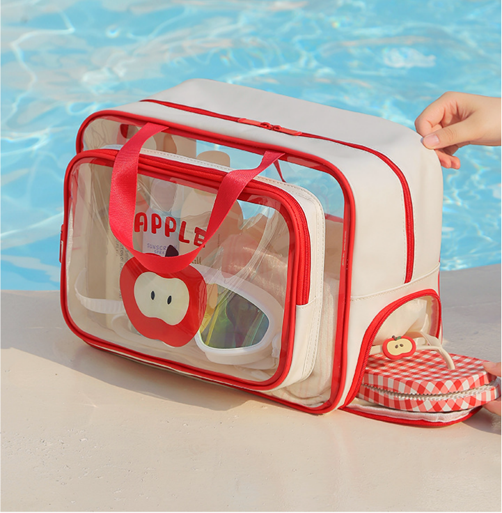 Cartoon Fruit Toiletry Bag With Shoe Pocket - Red