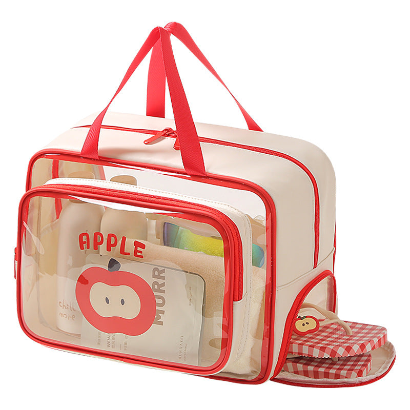 Cartoon Fruit Toiletry Bag With Shoe Pocket - Red - 1