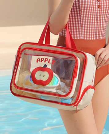 Cartoon Fruit Toiletry Bag With Shoe Pocket - Red - 2