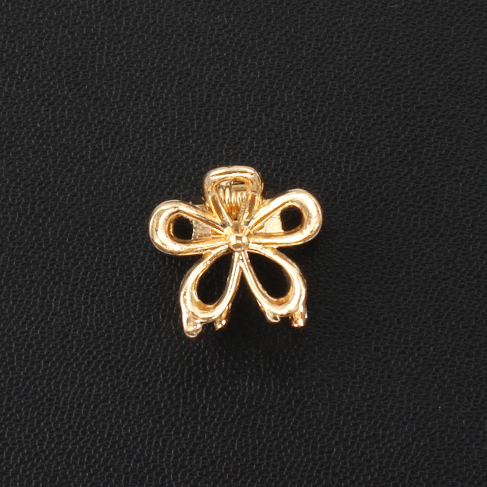 Openwork Flower Mini Hair Claw Clip - Gold