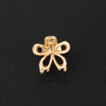 Openwork Flower Mini Hair Claw Clip - Gold