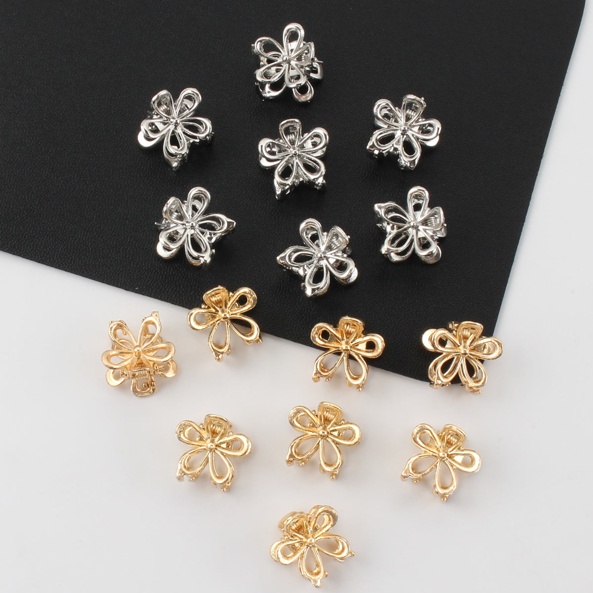Openwork Flower Mini Hair Claw Clip - view 1